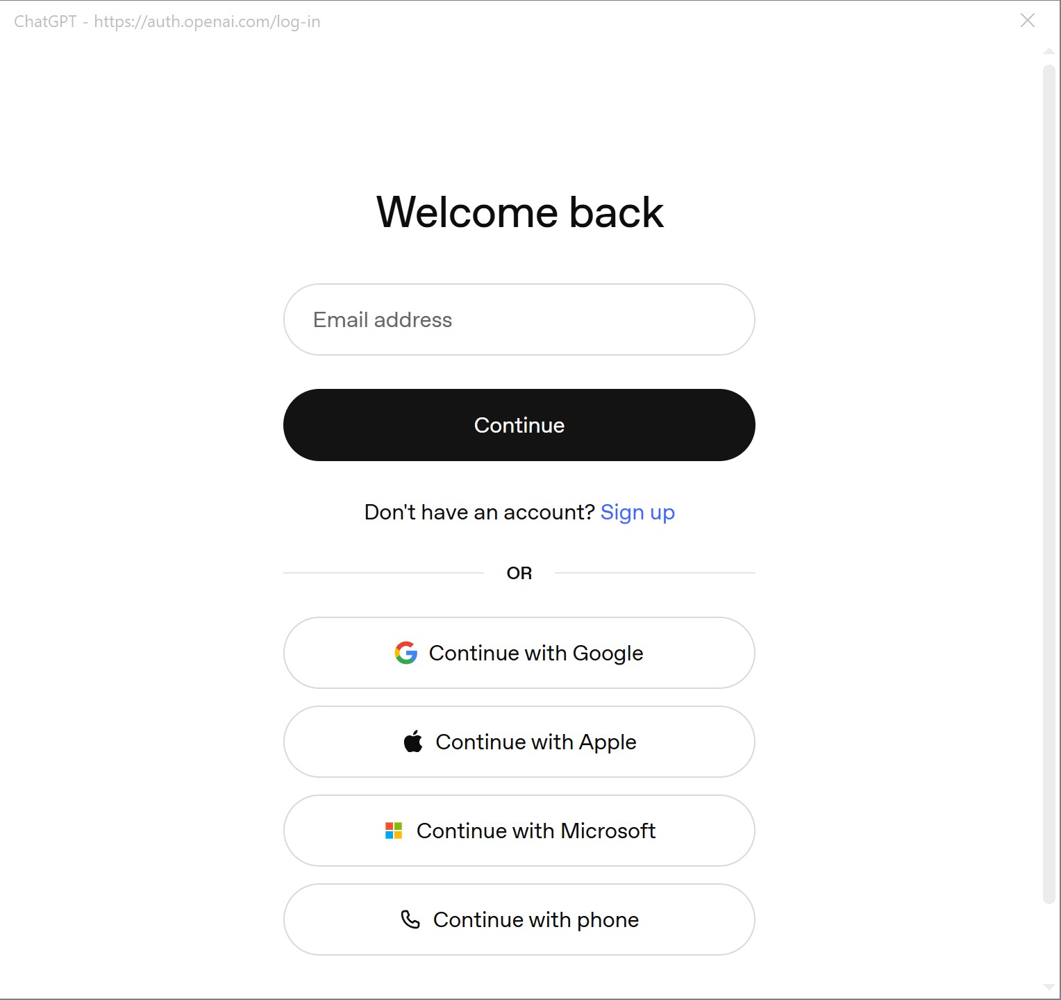 Sign in to ChatGPT